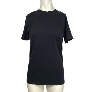JUNGMAVEN - WOMEN'S XS -BLACK SHORT SLEEVE ROUND NECK ORGANIC COTTON BLEND SHIRT